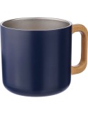 Mug isotherme personnalisé en acier inoxydable recyclé - Dwight Matières : bois Couleurs : argenté cadeau affaires élégant