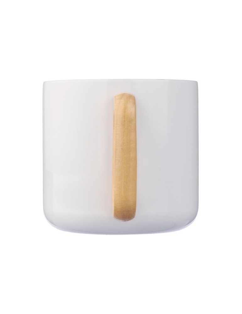 Mug isotherme personnalisé en acier inoxydable recyclé - Dwight Matières : bois Couleurs : blanc livraison express 24h 48h