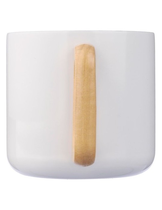 Mug isotherme personnalisé en acier inoxydable recyclé - Dwight Matières : bois Couleurs : blanc livraison express 24h 48h