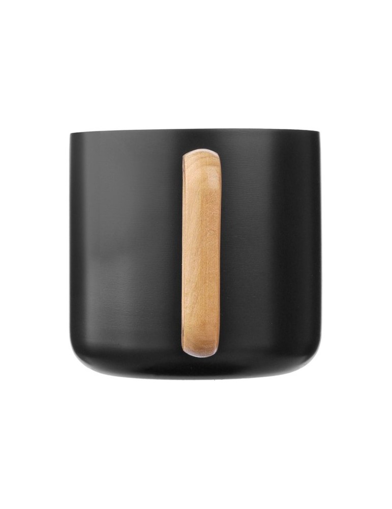 Mug isotherme personnalisé en acier inoxydable recyclé - Dwight Matières : bois Couleurs : blanc cadeau affaires élégant