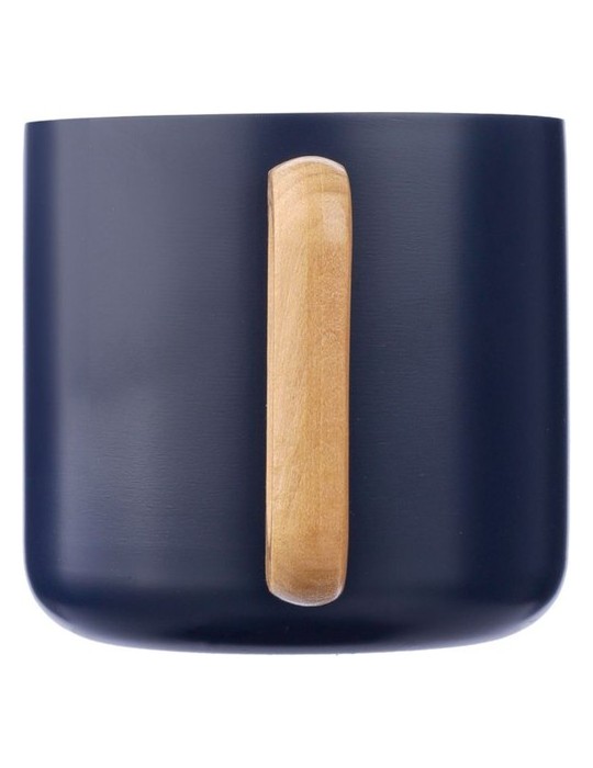 Mug isotherme personnalisé en acier inoxydable recyclé - Dwight Matières : bois Couleurs : blanc goodies publicitaire événementi