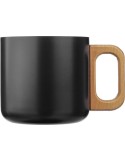 Mug isotherme personnalisé en acier inoxydable recyclé - Dwight Matières : bois Couleurs : noir cadeau entreprise pas cher
