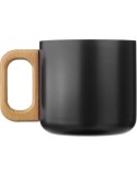 Mug isotherme personnalisé en acier inoxydable recyclé - Dwight Matières : bois Couleurs : noir marquage laser ultra précis