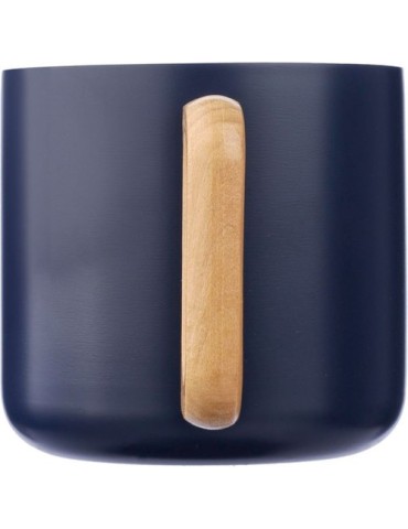 Mug isotherme personnalisé en acier inoxydable recyclé - Dwight Matières : bois Couleurs : noir goodies publicitaire durable