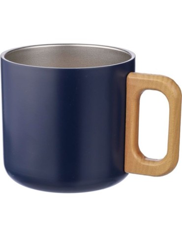 Mug isotherme personnalisé en acier inoxydable recyclé - Dwight Matières : bois Couleurs : noir cadeau client original