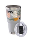 Mug isotherme personnalisé en acier inoxydable recyclé Arnold Matières : acier inoxydable Couleurs : noir cadeau collaborateur p