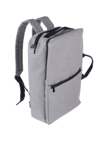 Sac à dos personnalisé porte-ordinateur 15'' en polyester rPET 300D Mallory Matières : polyester Couleurs : gris clair marquage 