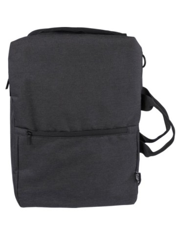 Sac à dos personnalisé porte-ordinateur 15'' en polyester rPET 300D Mallory Matières : polyester Couleurs : noir cadeau entrepri
