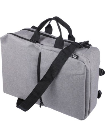 Sac à dos personnalisé porte-ordinateur 15'' en polyester rPET 300D Mallory Matières : polyester Couleurs : noir personnalisatio
