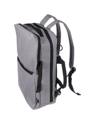 Sac à dos personnalisé porte-ordinateur 15'' en polyester rPET 300D Mallory Matières : polyester Couleurs : noir livraison expre