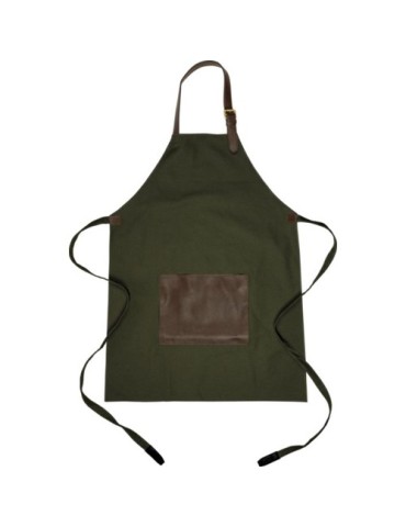 Tablier personnalisé en canvas 450 g/m2 Maria Matières : toile Couleurs : vert personnalisable avec votre logo