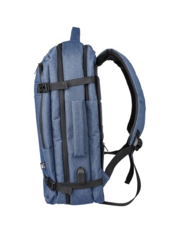 Sac à dos personnalisé en polyester rPET 300D pour ordinateur de 17'' Malcolm Matières : polyester Couleurs : bleu objet promo p