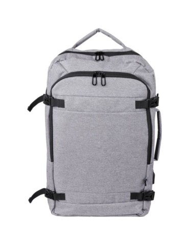 Sac à dos personnalisé en polyester rPET 300D pour ordinateur de 17'' Malcolm Matières : polyester Couleurs : gris clair cadeau 