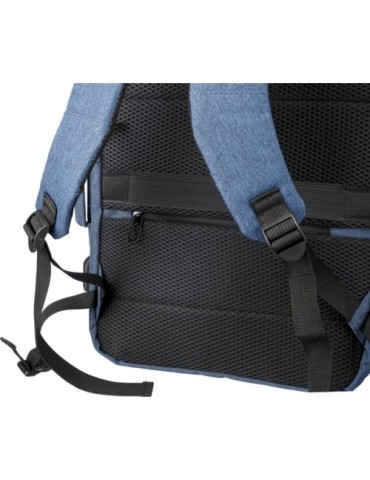 Sac à dos personnalisé en polyester rPET 300D pour ordinateur de 17'' Malcolm Matières : polyester Couleurs : gris clair personn