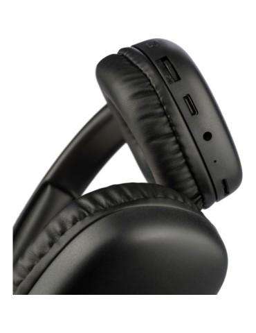 Casque audio publicitaire en ABS - Janice Matières : ABS Couleurs : noir marquage laser ultra précis