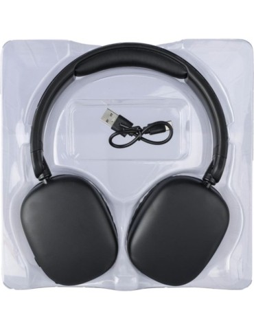 Casque audio publicitaire en ABS - Janice Matières : ABS Couleurs : noir objet promotionnel éco-responsable