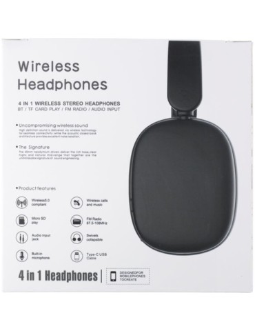 Casque audio publicitaire en ABS - Janice Matières : ABS Couleurs : noir accessoire événementiel unique