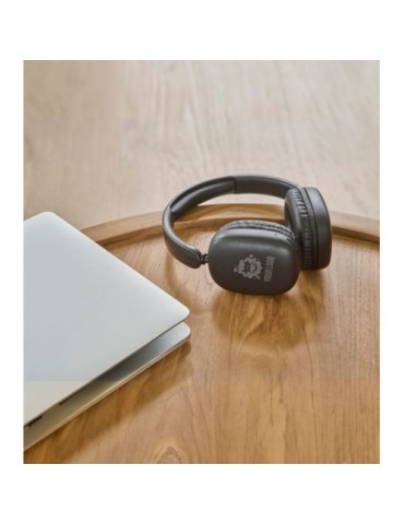 Casque audio publicitaire en ABS - Janice Matières : ABS Couleurs : noir marquage couleur éclatante