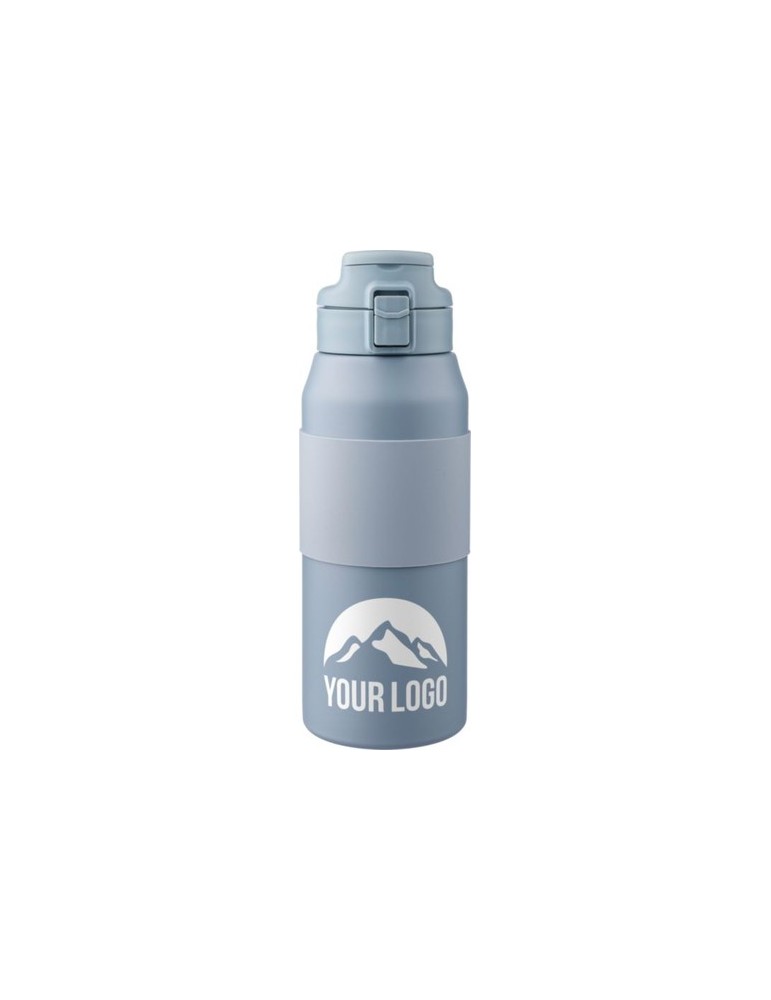 Gourde isotherme personnalisée en acier inoxydable de 800 ml Katie Matières : acier inoxydable Couleurs : gris goodies entrepris
