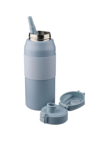 Gourde isotherme personnalisée en acier inoxydable de 800 ml Katie Matières : acier inoxydable Couleurs : gris marquage couleur 