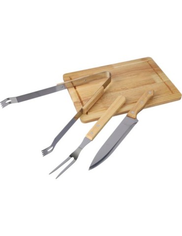 Set personnalisé de barbecue avec accessoires Kathleen Matières : bois Couleurs : noir marquage laser ultra précis