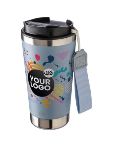 Mug isotherme  en acier inoxydable recyclé Kayla Matières : polyester Couleurs : blanc livraison express 24h 48h