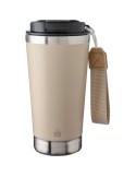 Mug isotherme  en acier inoxydable recyclé Kayla Matières : polyester Couleurs : beige marquage laser ultra précis
