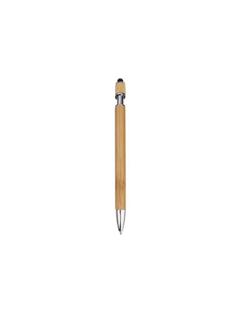Stylo bille personnalisé en bambou et plastique Deanna Matières : bambou Couleurs : jaune