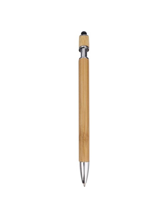 Stylo bille personnalisé en bambou et plastique Deanna Matières : bambou Couleurs : jaune
