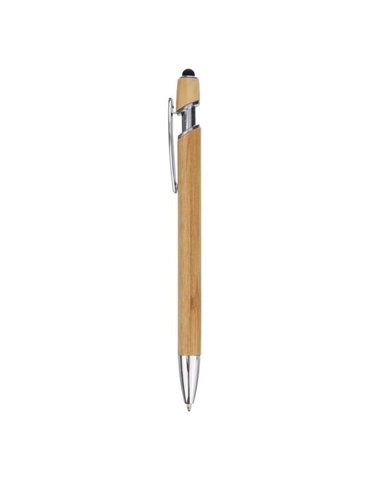 Stylo bille personnalisé en bambou et plastique Deanna Matières : bambou Couleurs : jaune accessoire événementiel unique