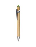 Stylo bille personnalisé en bambou et plastique Deanna Matières : bambou Couleurs : orange objet promo petit budget