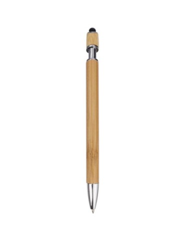 Stylo bille personnalisé en bambou et plastique Deanna Matières : bambou Couleurs : noir personnalisable avec votre logo