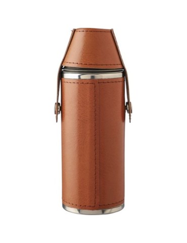 Gourde personnalisée de 230 ml en acier inoxydable recyclé - Brock Matières : acier inoxydable Couleurs : brun cadeau entreprise
