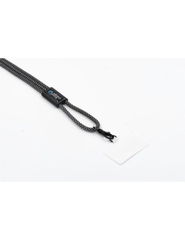 Lanyard publicitaire personnalisé Brandcharger Matières : polyester Couleurs : gun marquage laser ultra précis