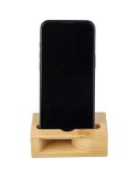 Support personnalisé en bambou pour téléphone Albert Matières : bambou Couleurs : brun personnalisable avec votre logo
