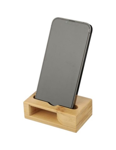 Support personnalisé en bambou pour téléphone Albert Matières : bambou Couleurs : brun cadeau entreprise pas cher
