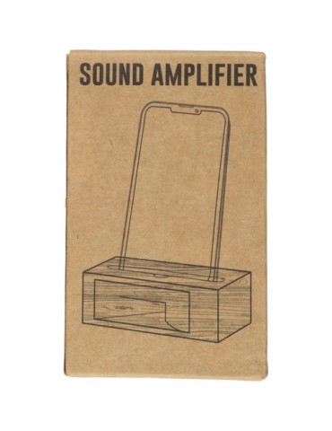 Support personnalisé en bambou pour téléphone Albert Matières : bambou Couleurs : brun accessoire événementiel unique