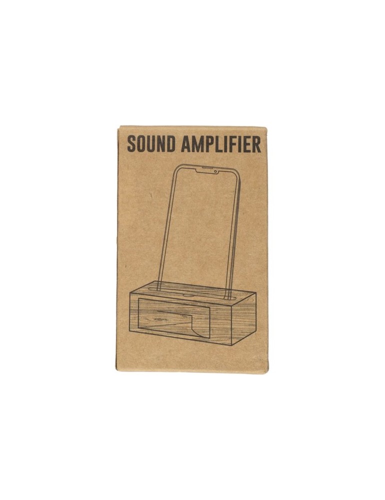 Support personnalisé en bambou pour téléphone Albert Matières : bambou Couleurs : brun accessoire événementiel unique