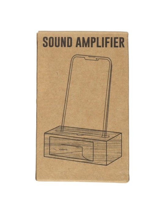 Support personnalisé en bambou pour téléphone Albert Matières : bambou Couleurs : brun accessoire événementiel unique