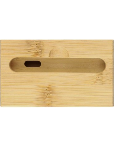 Support personnalisé en bambou pour téléphone Albert Matières : bambou Couleurs : brun cadeau client original