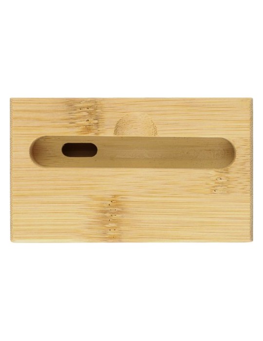 Support personnalisé en bambou pour téléphone Albert Matières : bambou Couleurs : brun cadeau client original