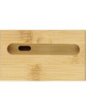 Support personnalisé en bambou pour téléphone Albert Matières : bambou Couleurs : brun cadeau client original