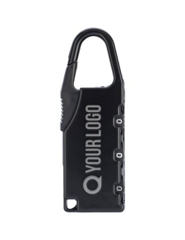 Cadenas à combinaison personnalisé en zinc April Matières : alliage de zinc Couleurs : noir marquage laser ultra précis