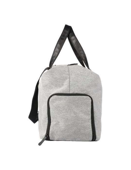 Sac de sport  en polyester 600D recyclé Desmond Matières : PU Couleurs : gris clair goodies publicitaire événementiel
