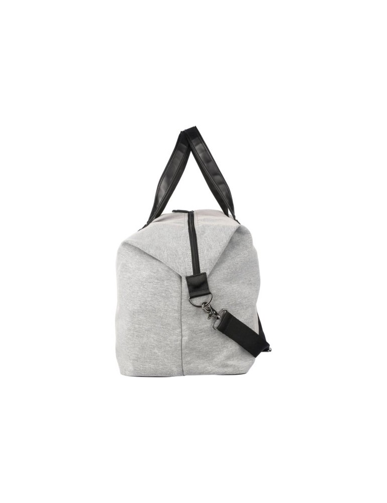 Sac de sport  en polyester 600D recyclé Desmond Matières : PU Couleurs : gris clair marquage laser ultra précis