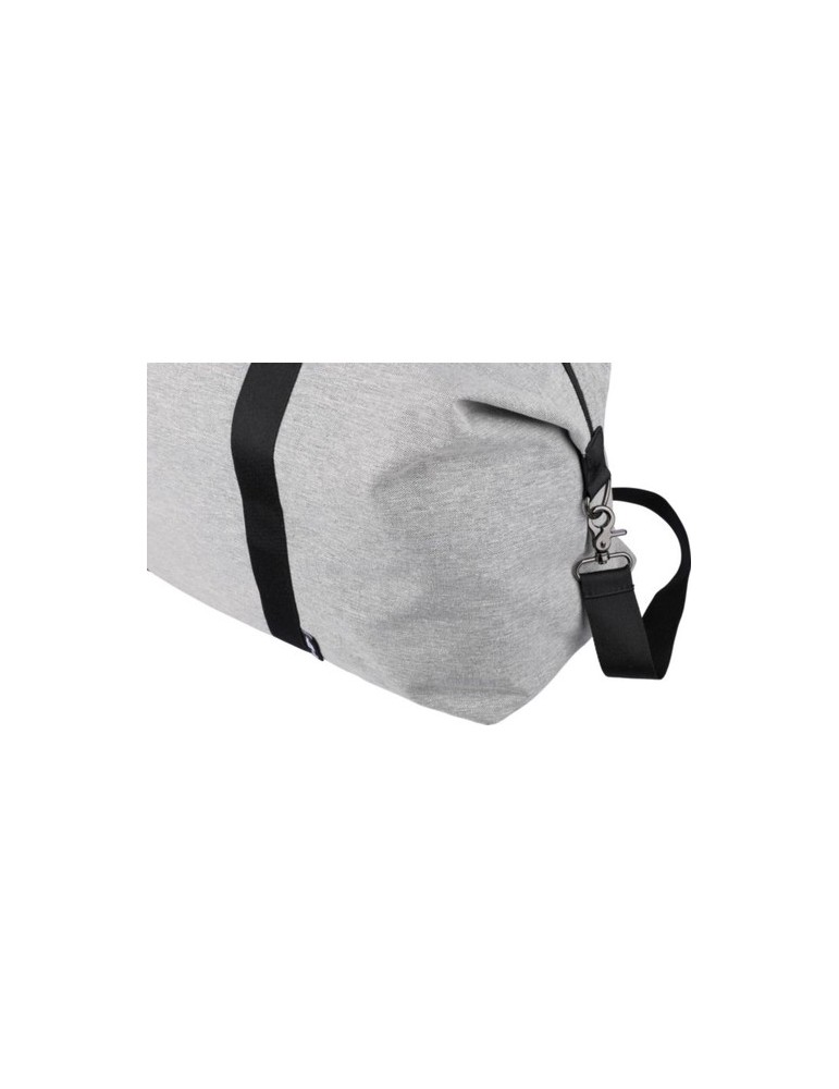 Sac de sport  en polyester 600D recyclé Desmond Matières : PU Couleurs : gris clair impression logo haute qualité