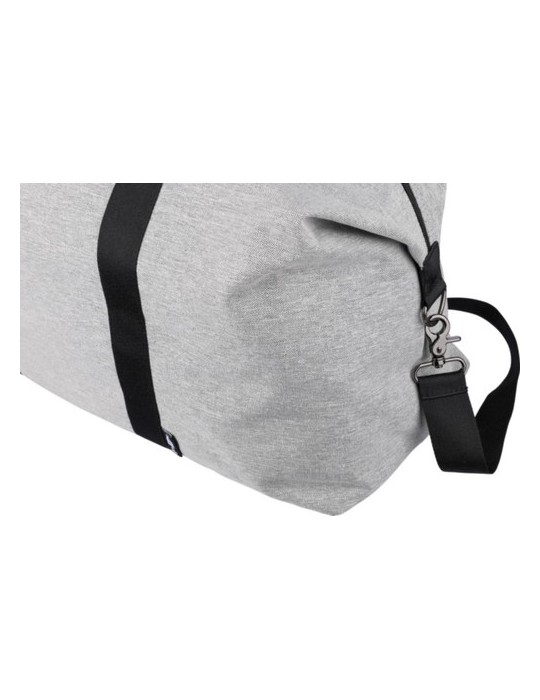 Sac de sport  en polyester 600D recyclé Desmond Matières : PU Couleurs : gris clair impression logo haute qualité