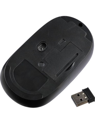 Souris optique sans fil en ABS personnalisée Eileen Matières : bambou Couleurs : noir cadeau entreprise pas cher