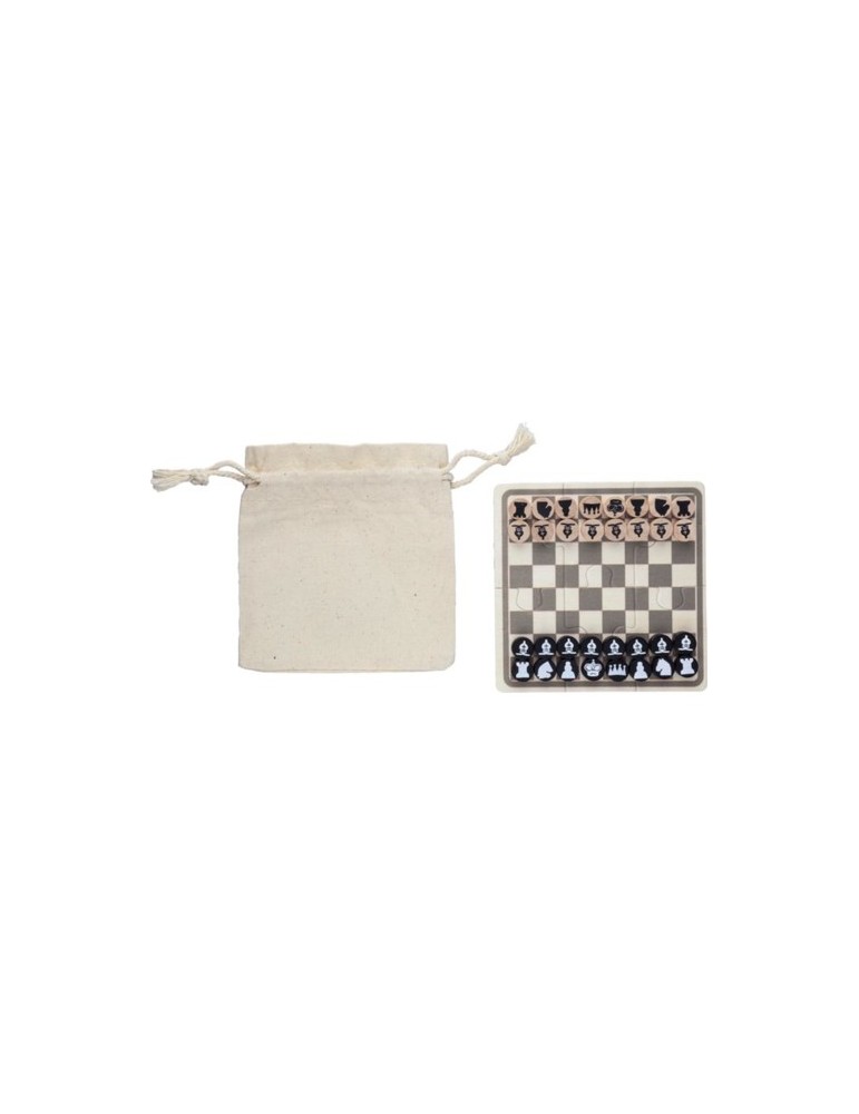 Jeu d'échecs et de dames en bois personnalisé Hank Matières : bois Couleurs : brun