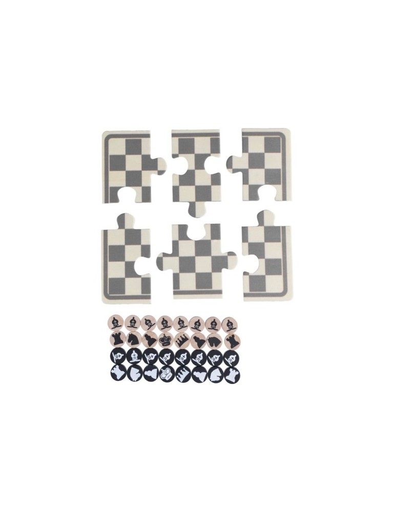 Jeu d'échecs et de dames en bois Hank